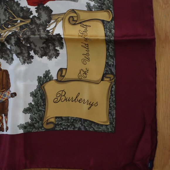 Burberry The World of Golf Scarf – Red/Maroon– Appears to be New - Picture 3 of 7